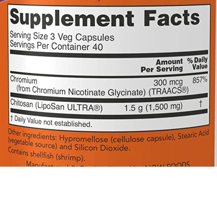 Now Foods Vitamins, Minerals, Herbs & More Now Foods Chitosan 500mcg 120 Capsules