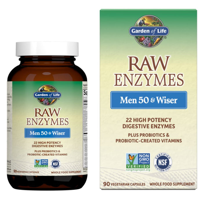 Garden of Life Vitamins, Minerals, Herbs & More Garden of Life Raw Enzymes Men 50 and Wiser 90 Capsules