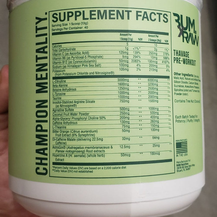 CBUM Pre-Workouts RAW Nutrition CBUM Thavage Preworkout 40 Servings