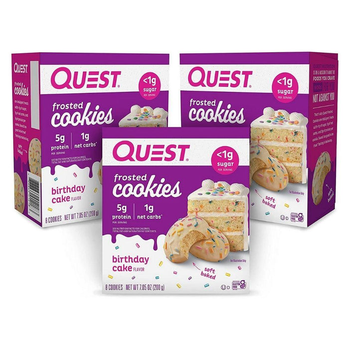 Quest Nutrition Foods Juices Birthday Cake Quest Nutrition Frosted Cookies 12 Box