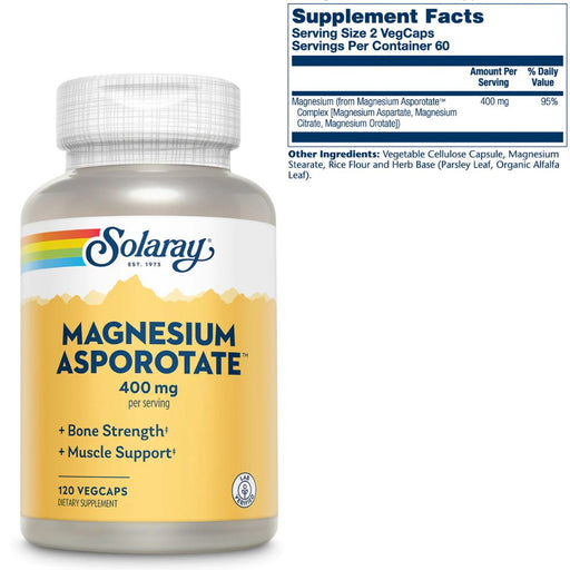 Solaray Vitamins, Minerals, Herbs & More Solaray Magnesium Asporotate 400mg 120 Capsules