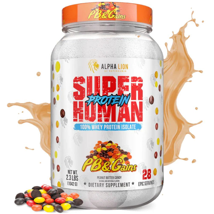 Alpha Lion Protein Powders PB & Gains (Peanut Butter Candy) Alpha Lion Super Human Protein 28 Servings