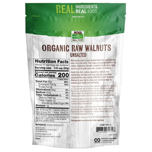 Now Foods Vitamins, Minerals, Herbs & More Now Foods Organic Walnuts Raw 12 Oz