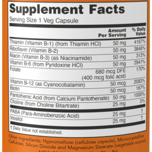 Now Foods Vitamins, Minerals, Herbs & More Now Foods B-50 Capsules 100 Capsules