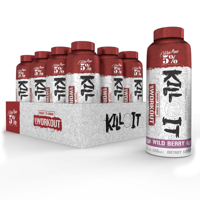 5% Nutrition Drinks Wild Berry 5% Nutrition Kill It RTD Preworkout 12/Case