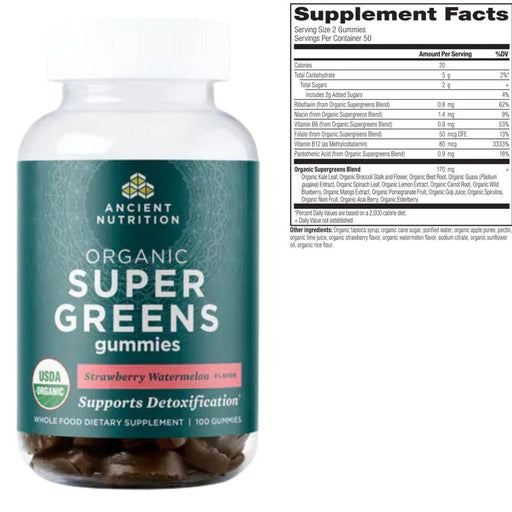 Ancient Nutrition Meal Replacement Powders Ancient Nutrition Organic Super Greens Gummies 50ct