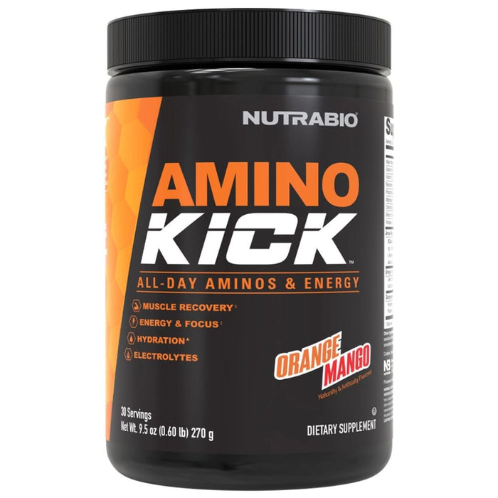 NutraBio Amino Acids Orange Mango NutraBio Amino Kick 30 Servings