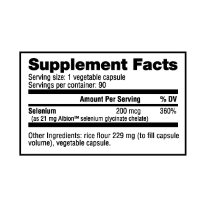 NutraBio Vitamins & Minerals NutraBio Selenium 200mcg 90 Capsules