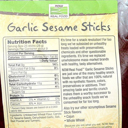 Now Foods Vitamins, Minerals, Herbs & More Now Foods Sesame Sticks 9 oz