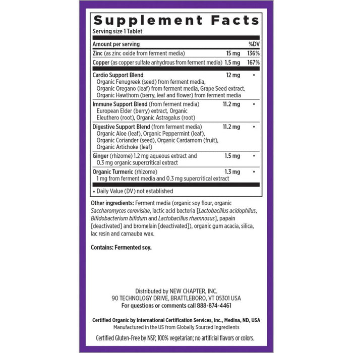 New Chapter Vitamins, Minerals, Herbs & More New Chapter Fermented Zinc Food Complex 60 Tabs