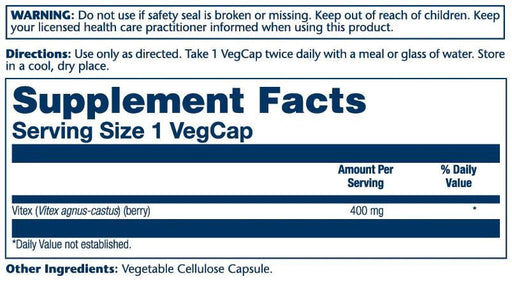 Solaray Vitamins, Minerals, Herbs & More Solaray Vitex Agnus Castus 400mg 100 caps