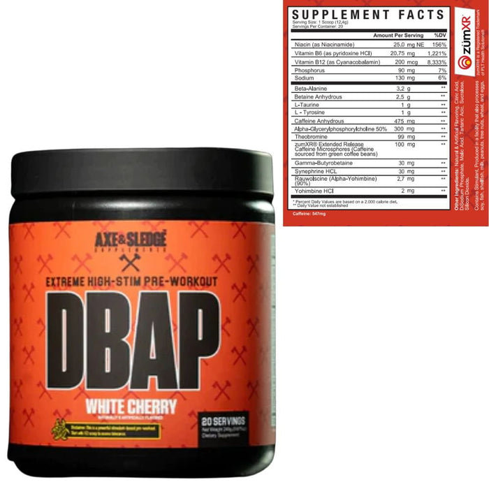 AXE & SLEDGE Pre-Workouts Axe & Sledge DBAP High Stim Preworkout 20 Servings