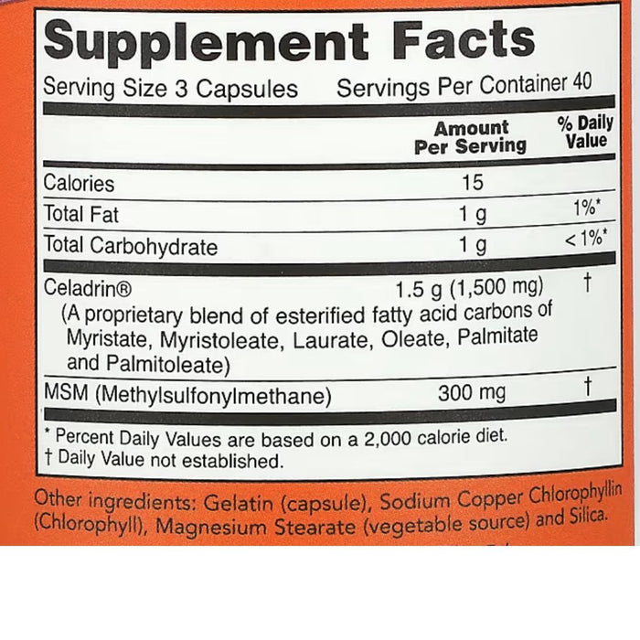 Now Foods Joint Aid Now Foods Celadrin & MSM 500mg 120 Capsules