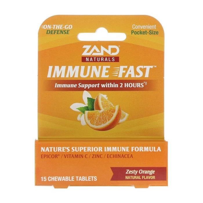 Zand Herbs Zand Immune Fast Zesty Orange 15 Chewable Tablets (4602788020339)