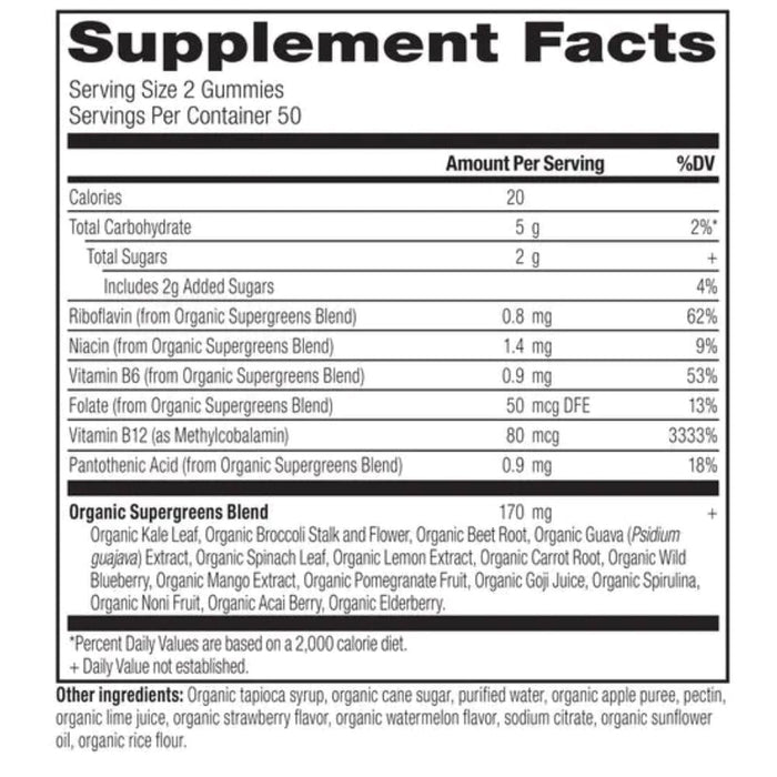 Ancient Nutrition Meal Replacement Powders Ancient Nutrition Organic Super Greens Gummies 50ct