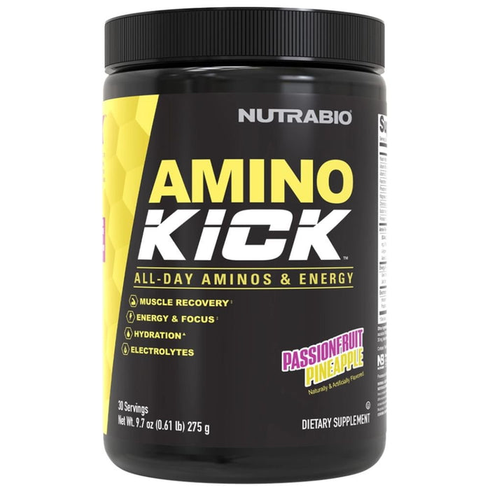 NutraBio Amino Acids Passion Fruit Pineapple NutraBio Amino Kick 30 Servings