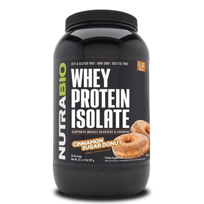 NutraBio Protein Powders Cinnamon Sugar Donut NutraBio 100% Whey Protein Isolate 2lb