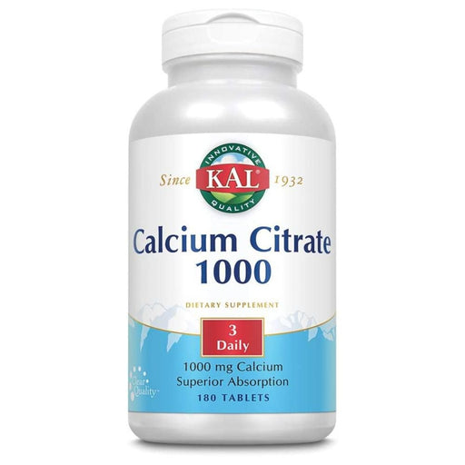 Kal Vitamins & Minerals KAL Calcium Citrate 1000mg 180 Tablets