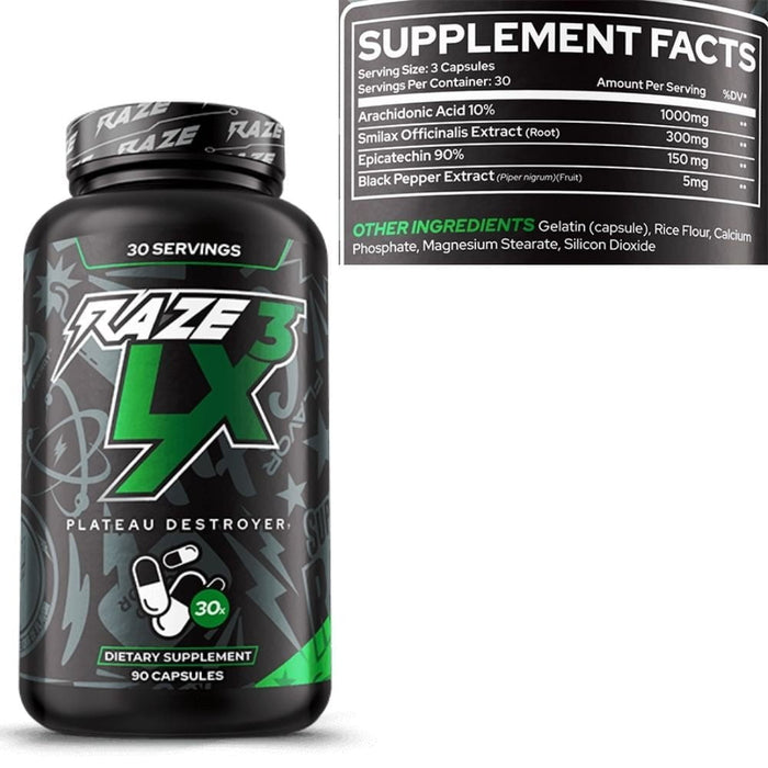 REPP SPORTS Specialty Health Products RAZE LX3 Natural Muscle Builder 90 Capsules