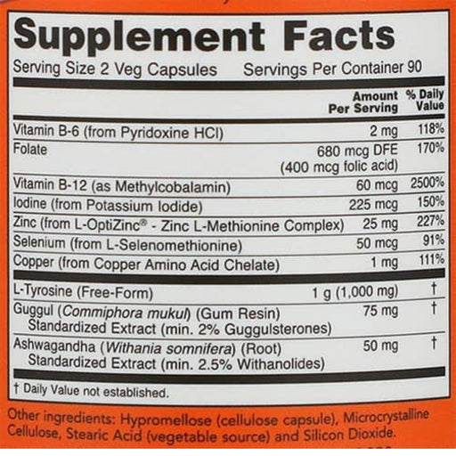 Now Foods Vitamins, Minerals, Herbs & More Now Foods Thyroid Energy 180 Vegetable Capsules