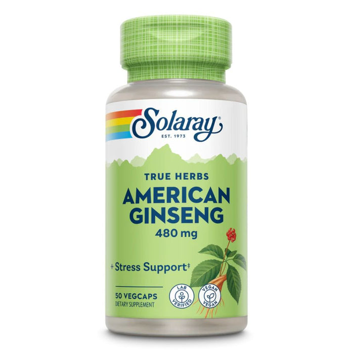 Solaray Vitamins, Minerals, Herbs & More Solaray American Ginseng Root 480mg 50 Capsules