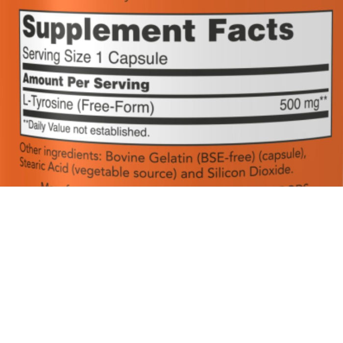 Now Foods Sports Nutrition & More Now Foods L-Tyrosine 500mg 120 Capsules