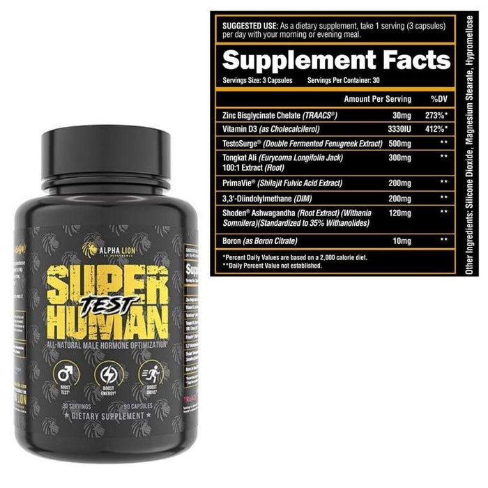 Alpha Lion Specialty Health Products Alpha Lion SuperHuman Test 90 Capsules