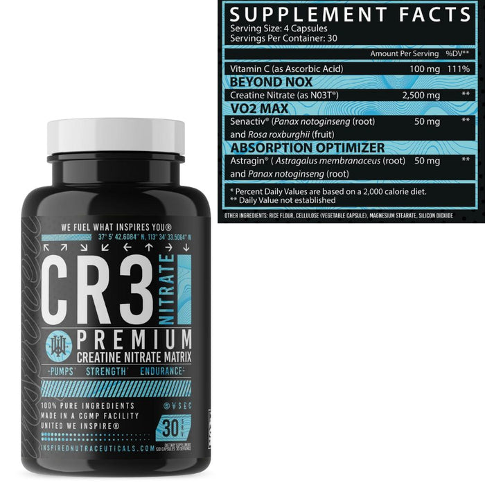 Inspired Nutraceuticals Creatine Inspired Nutraceuticals CR3 120 Capsules