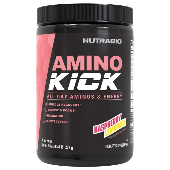 NutraBio Amino Acids Raspberry Lemon NutraBio Amino Kick 30 Servings