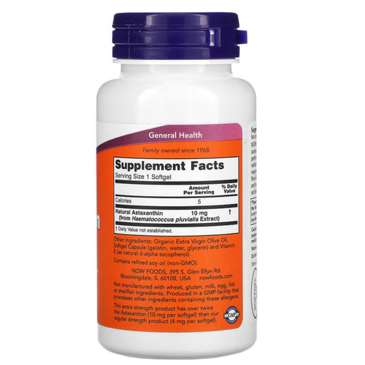 Now Foods Vitamins, Minerals, Herbs & More Now Foods Astaxanthin 10mg 60 Softgels