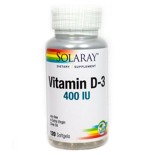 Solaray Vitamins, Minerals, Herbs & More Solaray Vitamin D-3 400 IU 120 Softgels (580678746156)