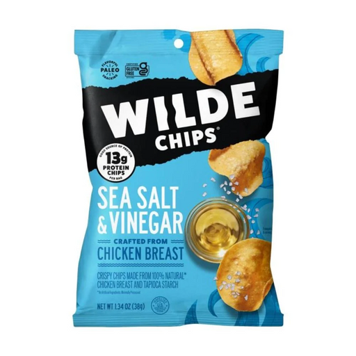 Wilde Foods Juices Sea Salt and Vinegar Wilde Protein Chips 8 Box