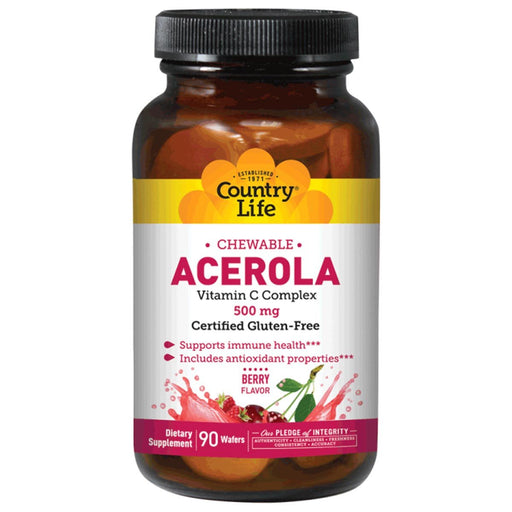 Country Life Vitamins, Minerals, Herbs & More Country Life Acerola C 500 mg w/Bioflavanoids and Rutin 90 tabs (580483416108)