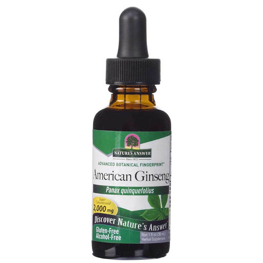 Nature's Answer Vitamins, Minerals, Herbs & More Nature's Answer Alcohol Free Liquid American Ginseng 1 Fl Oz (580824203308)