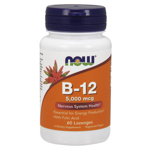 Now Foods Vitamins, Minerals, Herbs & More Now Foods B-12 5000 Mcg + Folic 60 Tablets (582212223020)