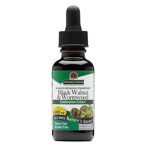 Nature's Answer Vitamins, Minerals, Herbs & More Nature's Answer Liquid Black Walnut and Wormwood 1 fl oz (580687855660)