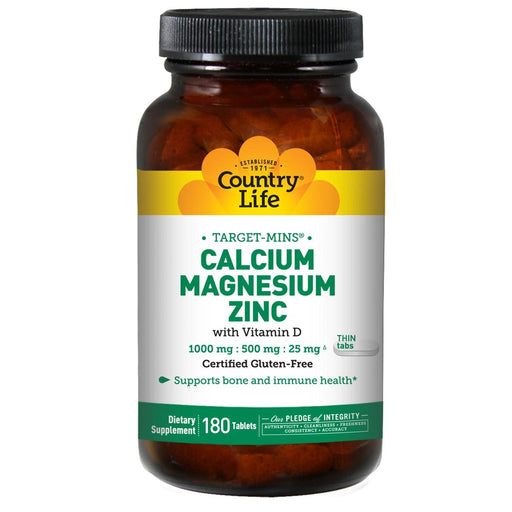 Country Life Vitamins, Minerals, Herbs & More Country Life Target-Mins Calcium Magnesium Zinc 180 Tablets (580479778860)