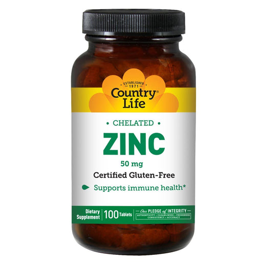 Country Life Vitamins, Minerals, Herbs & More Country Life Zinc Chelated 50mg 100 Tabs (580647092268)