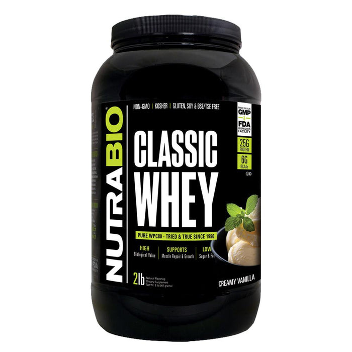 NutraBio Protein Powders Creamy Vanilla NutraBio Classic Whey Protein 2lb