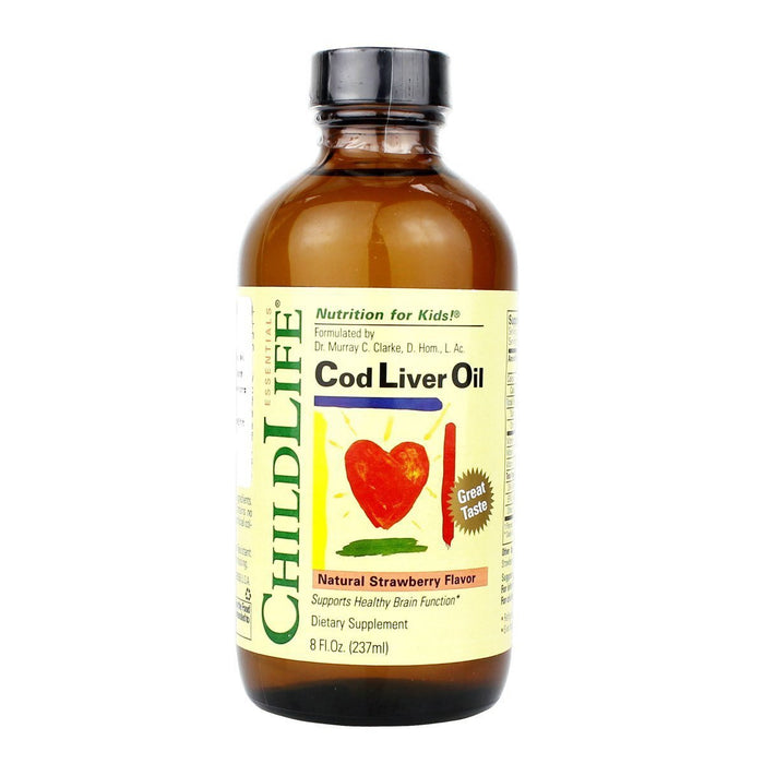 ChildLife Vitamins, Minerals, Herbs & More ChildLife Cod Liver Oil Strawberry 8 Fl Oz