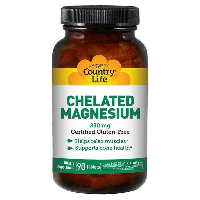 Country Life Vitamins & Minerals Default Country Life Chelated Magnesium 250mg 90T (1779327598636)