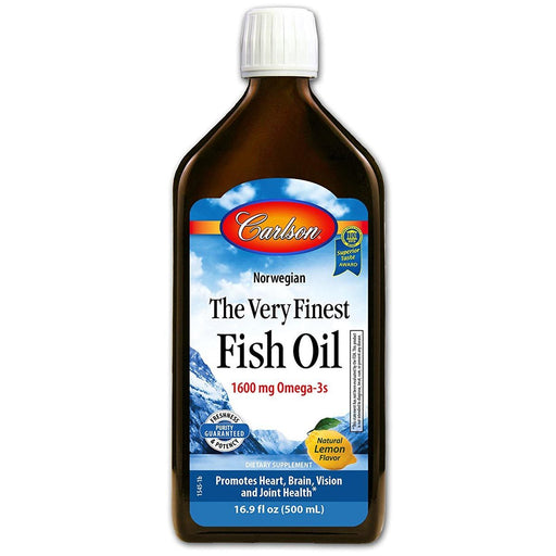 Carlson Vitamins, Minerals, Herbs & More Carlson Finest Fish Oil Liquid Omega 3 Lemon Flavor 500mL