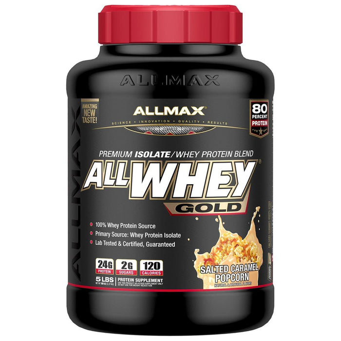 Allmax Nutrition Sports Nutrition & More Salted Caramel Popcorn Allmax Nutrition AllWhey Gold 5 Lbs