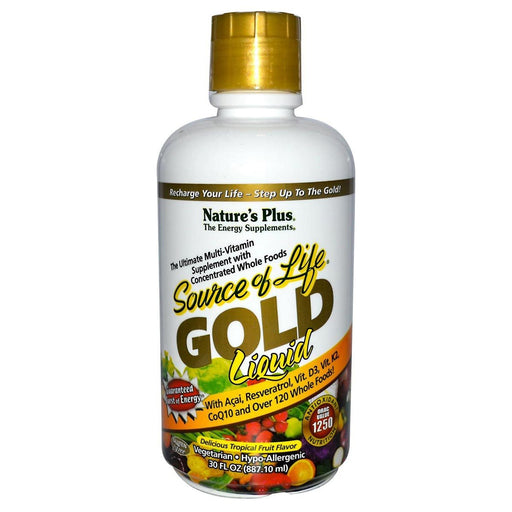 Nature's Plus Vitamins, Minerals, Herbs & More Nature's Plus Source of Life Gold Liquid Delicious Tropical Fruit Flavor 30 Fl Oz (581226987564)