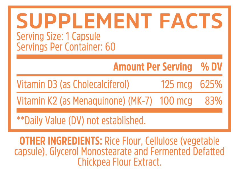 ZHOU Vitamins & Minerals ZHOU Vitamin D3 + K2 60 Capsules