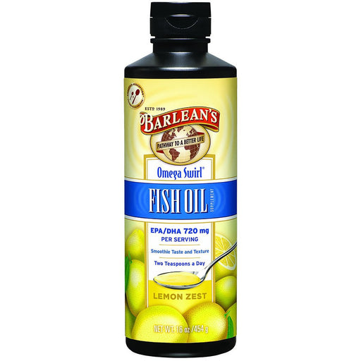 Barlean's Vitamins, Minerals, Herbs & More Barlean's Omega Swirl Omega-3 Fish Oil Supplement Lemon Zest 16 Fl Oz