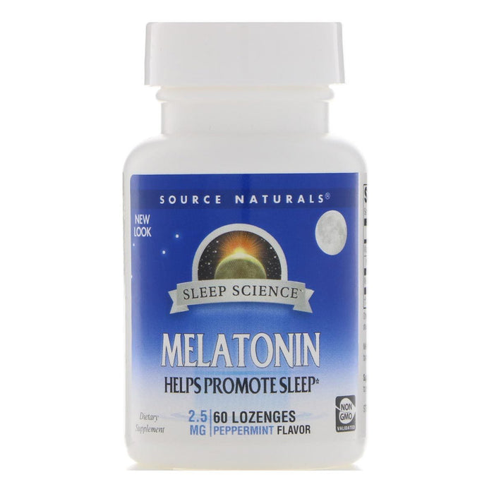 Source Naturals Vitamins, Minerals, Herbs & More Source Naturals Melatonin Sublingual Peppermint 2.5mg 60 Tablets (580485087276)