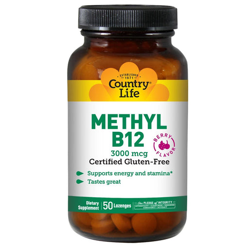 Country Life Vitamins, Minerals, Herbs & More Country Life Methyl Superior B-12 3000 mcg 50 Lozenges (580616519724)