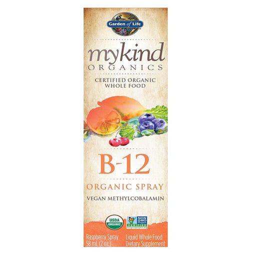 Garden of Life Vitamins, Minerals, Herbs & More MyKind Organic B-12 Raspberry Spray Non-GMO 2 Oz