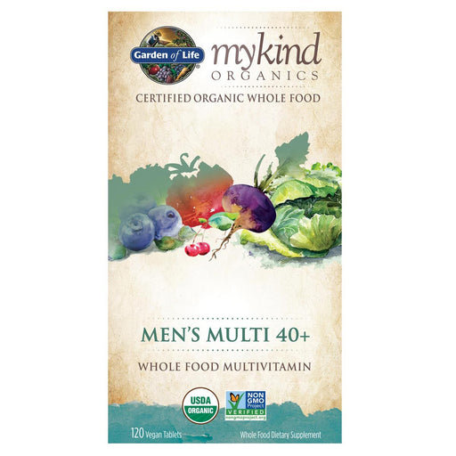 Garden of Life Vitamins, Minerals, Herbs & More MyKind Organics Men's Multi 40+ Non-GMO 120 Tabs